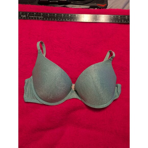 Victoria's Secret PINK Wear Everywhere Push Up Bra 36B Mint Green Shimmer... - Picture 2 of 8